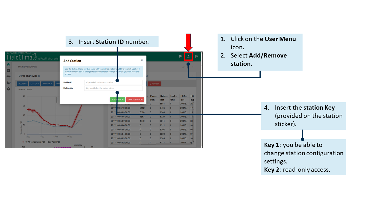 Ajouter ou supprimer une station dans FieldClimate