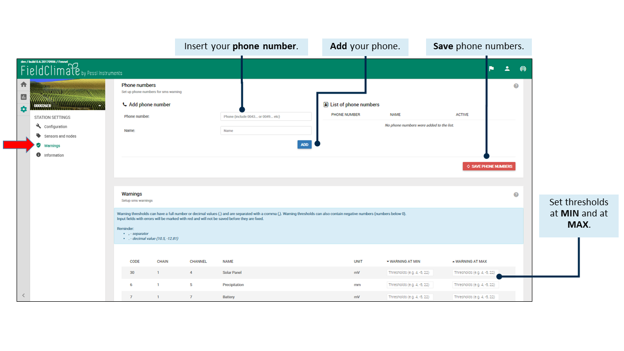 Adding phone numbers_fieldlcimate manual