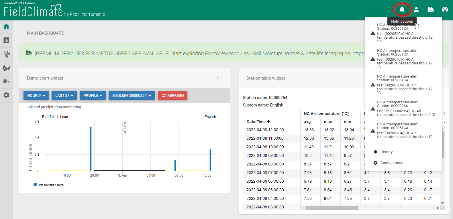 Lista de notificaciones_FieldClimate manual